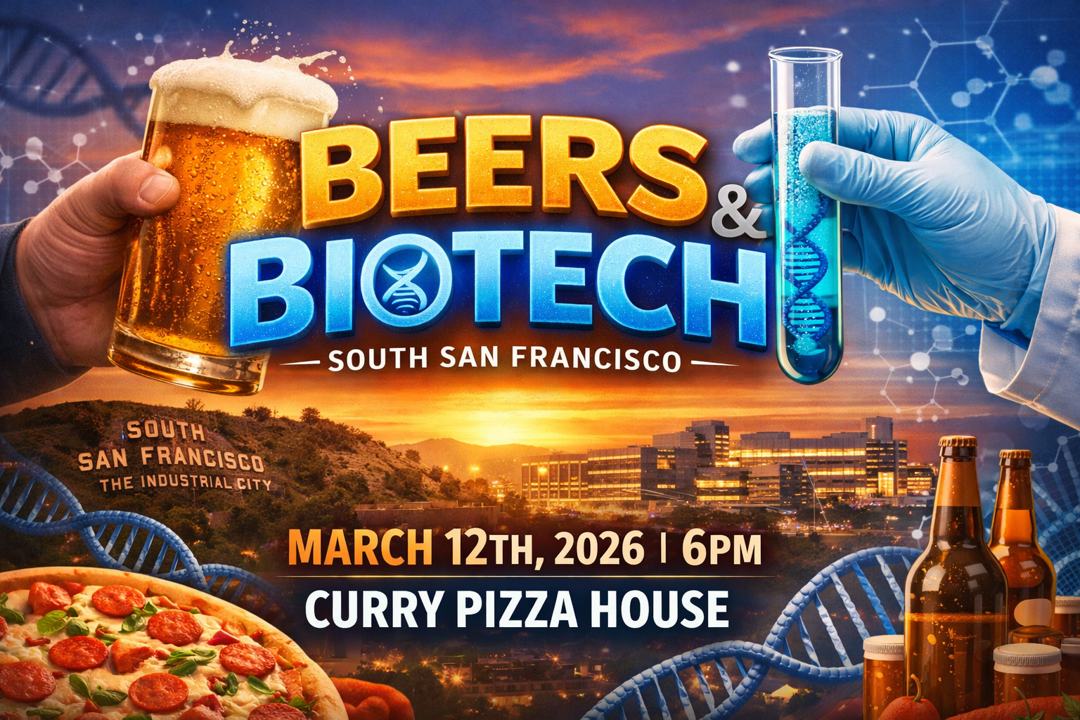 Beers and Biotech at Curry Pizza House South San Francisco | March 12,2026