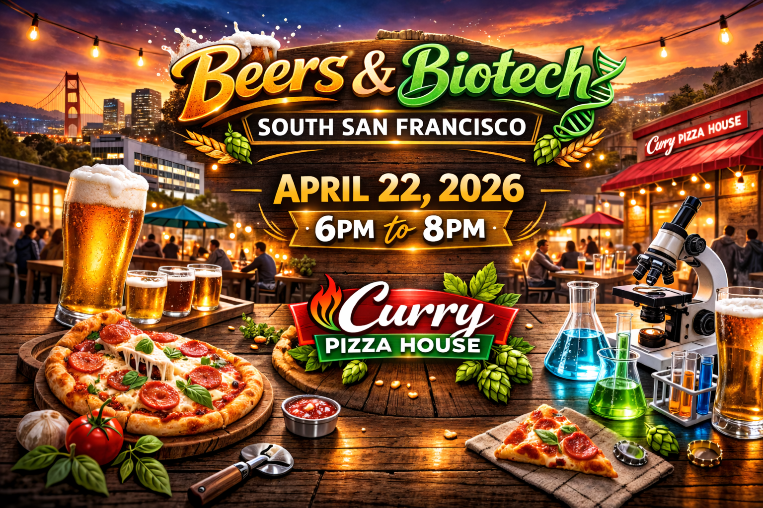 Beers and Biotech at Curry Pizza House South San Francisco | April 22, 2026