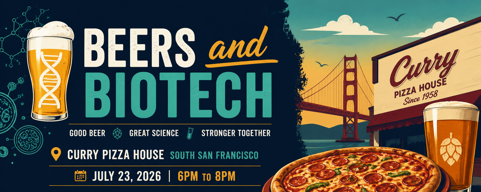 Beers and Biotech at Curry Pizza House South San Francisco | July 23, 2026