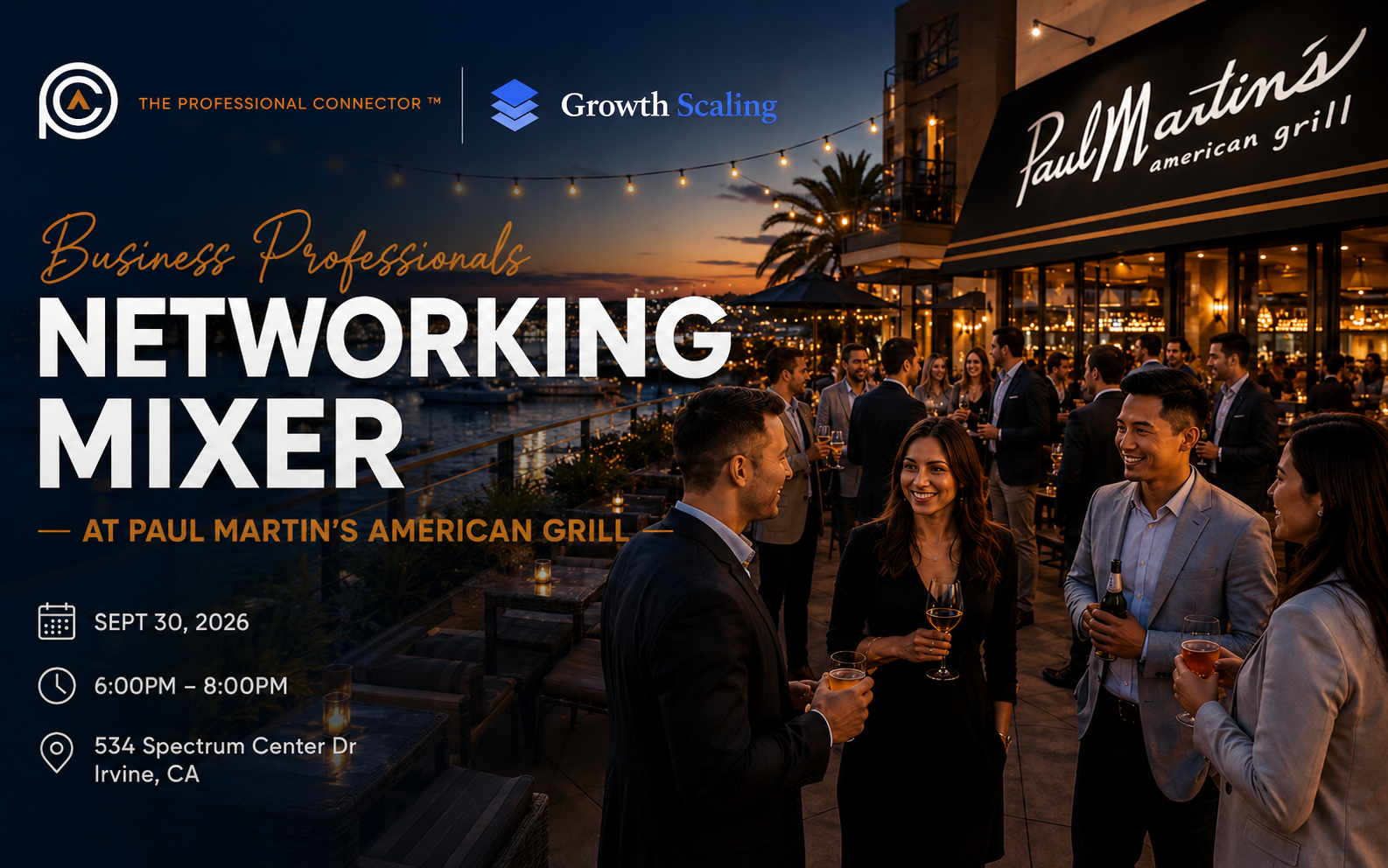 Business Professionals Networking Mixer at Paul Martins Irvine | September 30, 2026